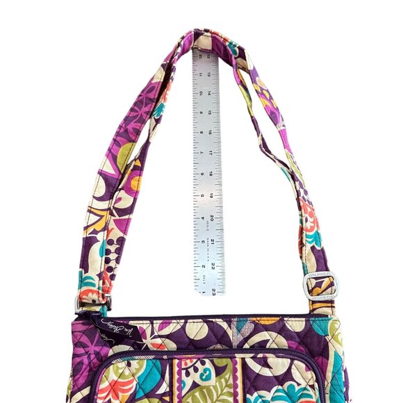 Vera Bradley Plum Crazy Purple Floral Crossbody Shoulder Bag Cloth Fabric Purse - Picture 8 of 12